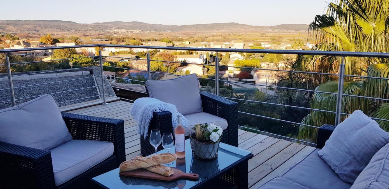 Beautiful Villa With A Stunning View Roujan Exterior foto